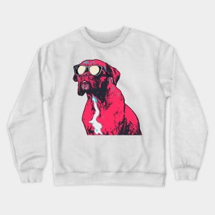 Cool Boxer Dog Wearing Sun Glasses Crewneck Sweatshirt